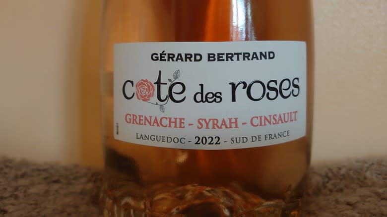 Rosé bottle close up