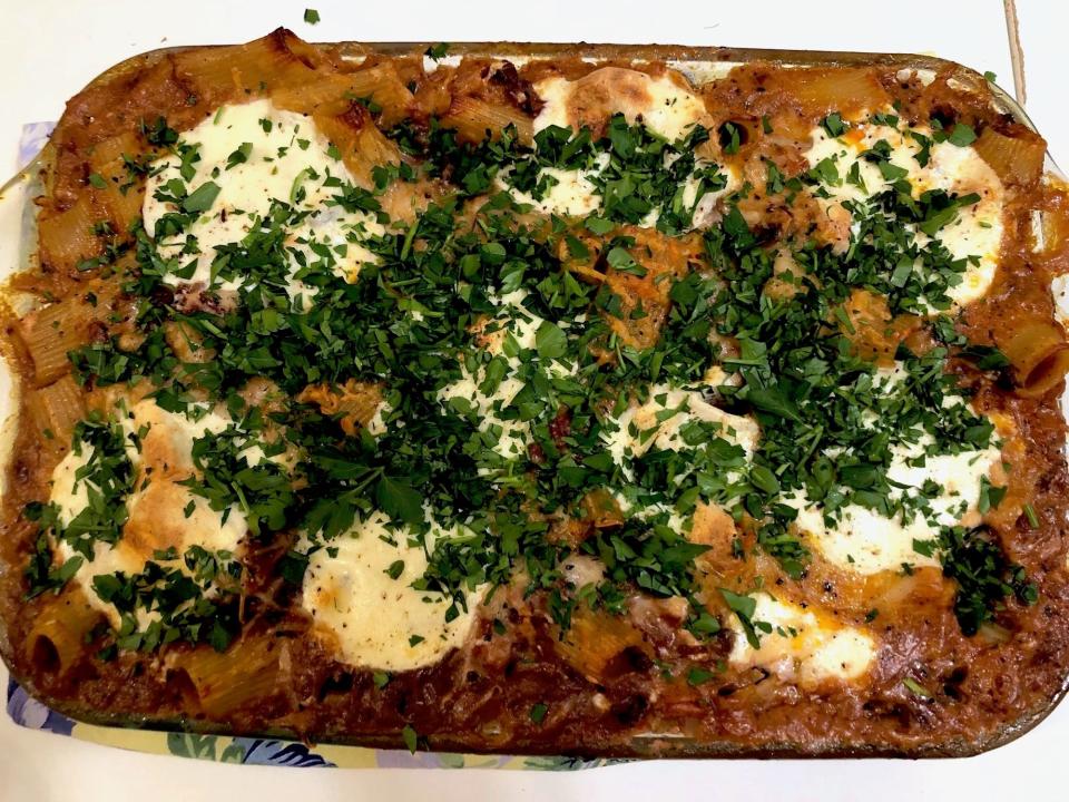 Ina Garten's baked rigatoni with lamb ragu