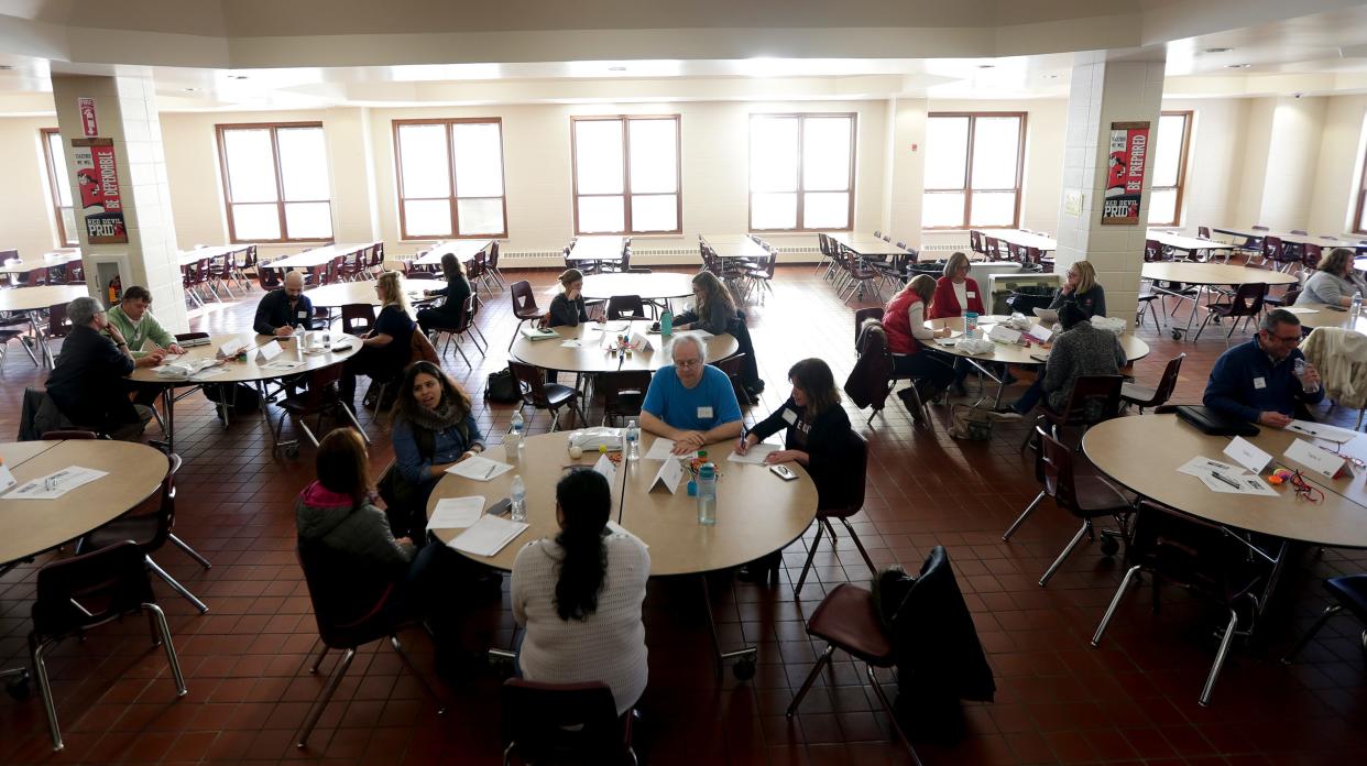 Green Bay residents participate in a Brown County United Way "community conversation" in February 2020 to discuss the needs of four east-side neighborhoods. Two years later, United Way announced plans to open a neighborhood support center in the area.