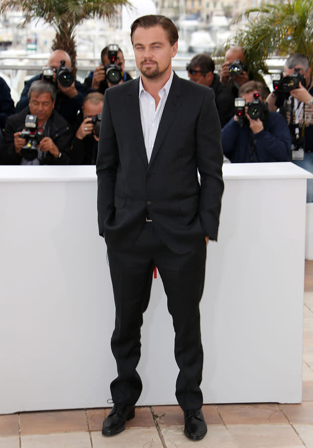 Cannes Film Festival 2013: Leonardo Dicaprio looked dapper in his suit and unbuttoned shirt.