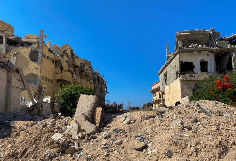 A general view of damage caused by fighting in Sirte