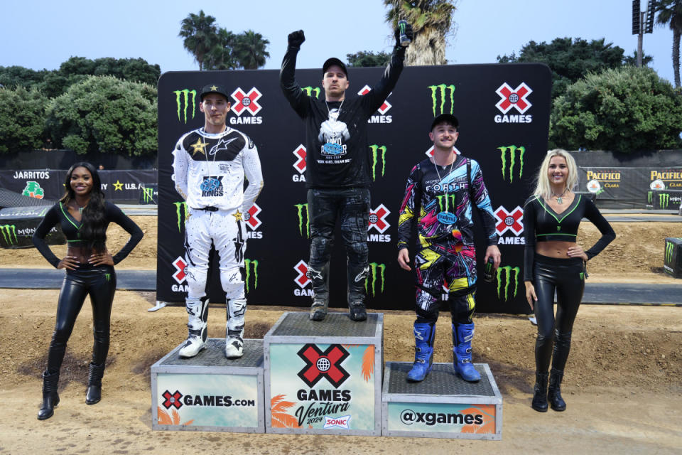 Jackson Strong, Rob Adelberg, and Harry Bink are your top 3 medalists, X Games Ventura Moto X Best Trick.<p>Photo Courtesy Chris Tedesco/X Games</p>