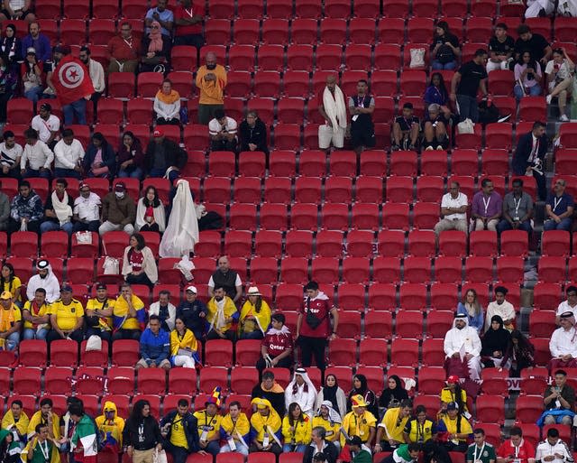 Home fans deserted in their droves after Qatar found themselves 2-0 down by half-time against Ecuador