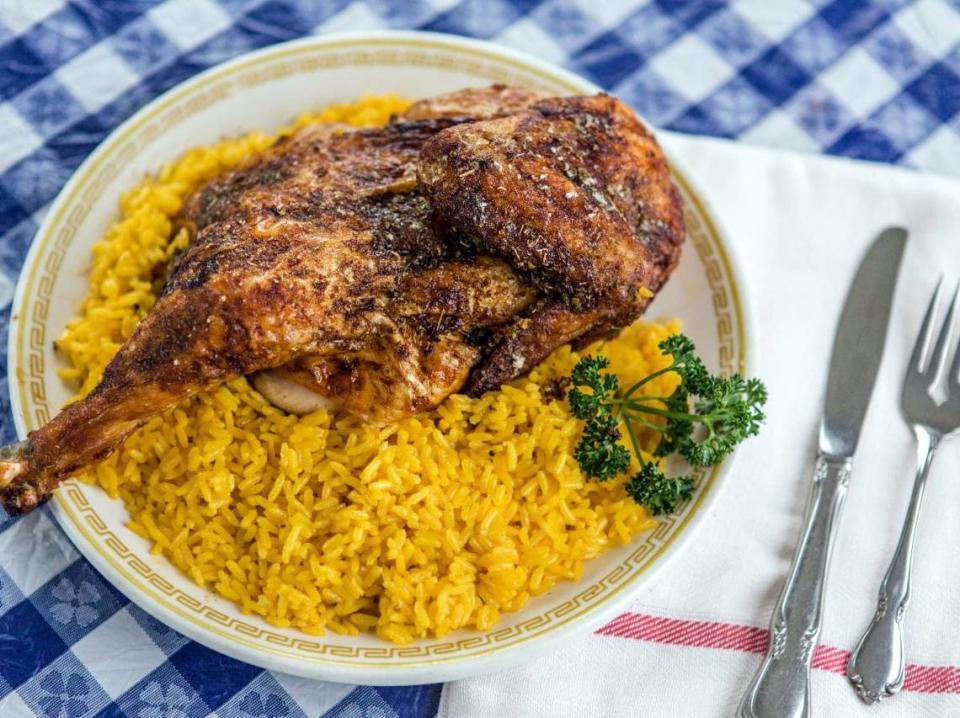 This chicken plate, as well as gyros, souvlaki, spanakopita and baklava, are among the foods that will be available at the St. Louis County Greek Festival taking place Memorial Day weekend. For more info, visit http://stlgreekfest.com/.