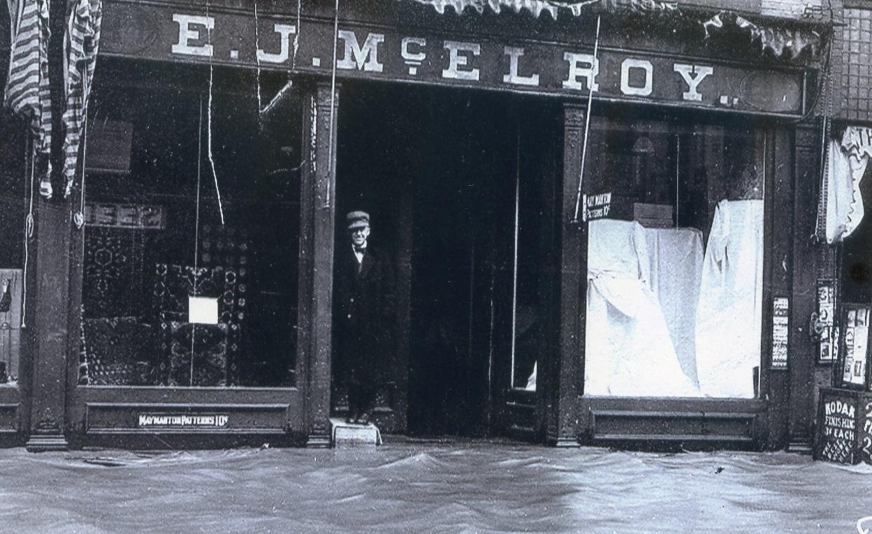 The flood of 1913 in Fremont ran into the E.J. McElroy Store on South Front Street.