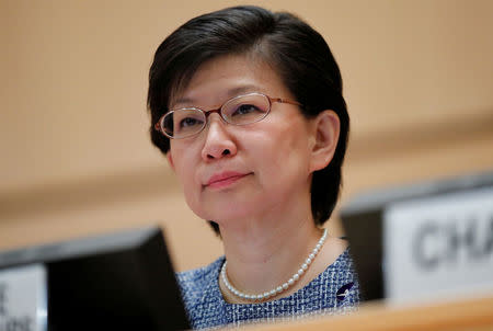 U.N. High representative for Disarmament Affairs Izumi Nakamitsu attends the 2nd Preparatory session of the 2020 Non Proliferation Treaty (NPT) Review Conference at the United Nations in Geneva, Switzerland April 23, 2018. REUTERS/Denis Balibouse