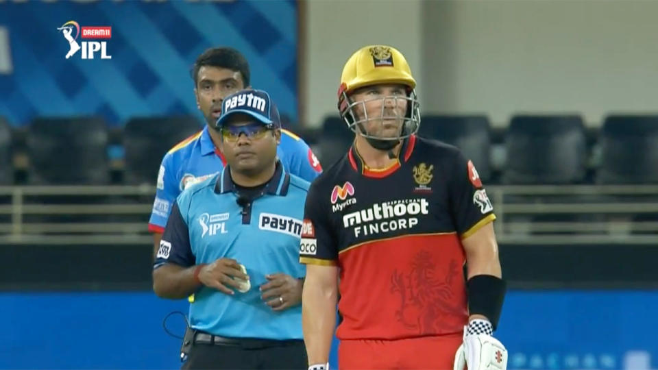 Aaron Finch was given a reprieve by Ravi Ashwin in the IPL. Pic: IPL