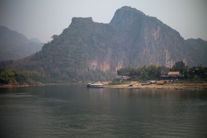 FILE PHOTO: A general view of the future site of the Luang Prabang dam is seen on the Mekong River outskirt of Luang Prabang province