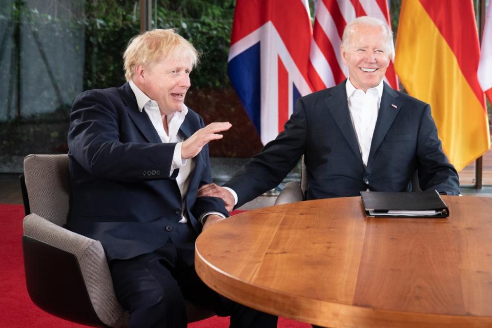 Boris Johnson and US President Joe Biden at the G7 summit in Schloss Elmau (Stefan Rousseau/PA) (PA Wire)