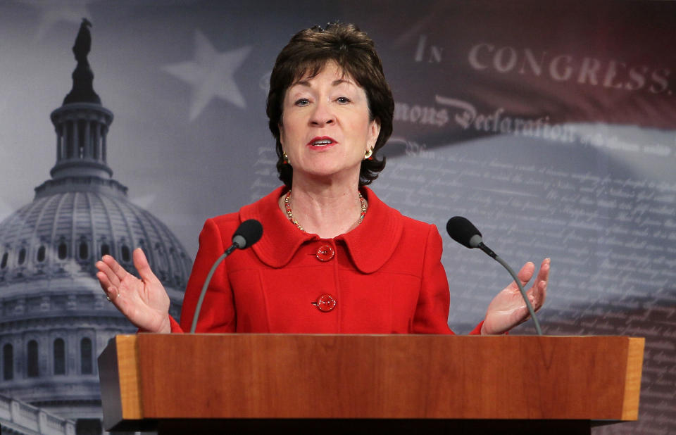 <a href="http://www.senate.gov/artandhistory/history/common/briefing/women_senators.htm"><strong>Served from:</strong></a> 1997-present  Sen. Susan Collins (R-Maine) speaks during a news conference on Capitol Hill February 1, 2011 in Washington. (Photo by Alex Wong/Getty Images) 