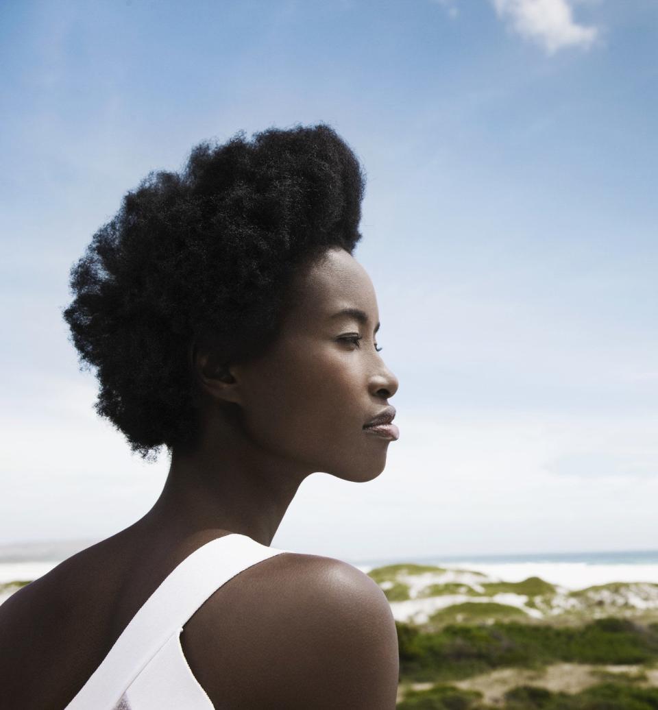 A woman staring off into the distance