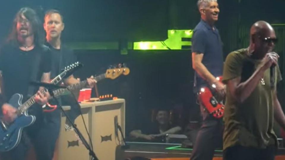 Dave Chappelle with the Foo Fighters on stage at Madison Square Garden on June 20.