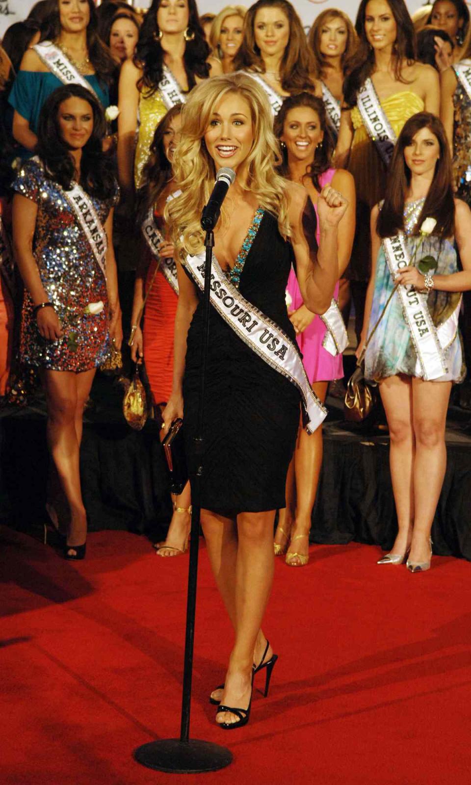Miss Missouri Candice Crawford arrives at Planet Hollywood Resort & Casino on March 27, 2008 in Las Vegas, Nevada