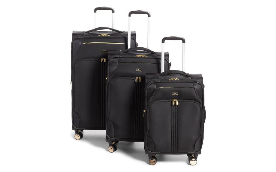 Trio 3-Piece Rolling Luggage Set in Black