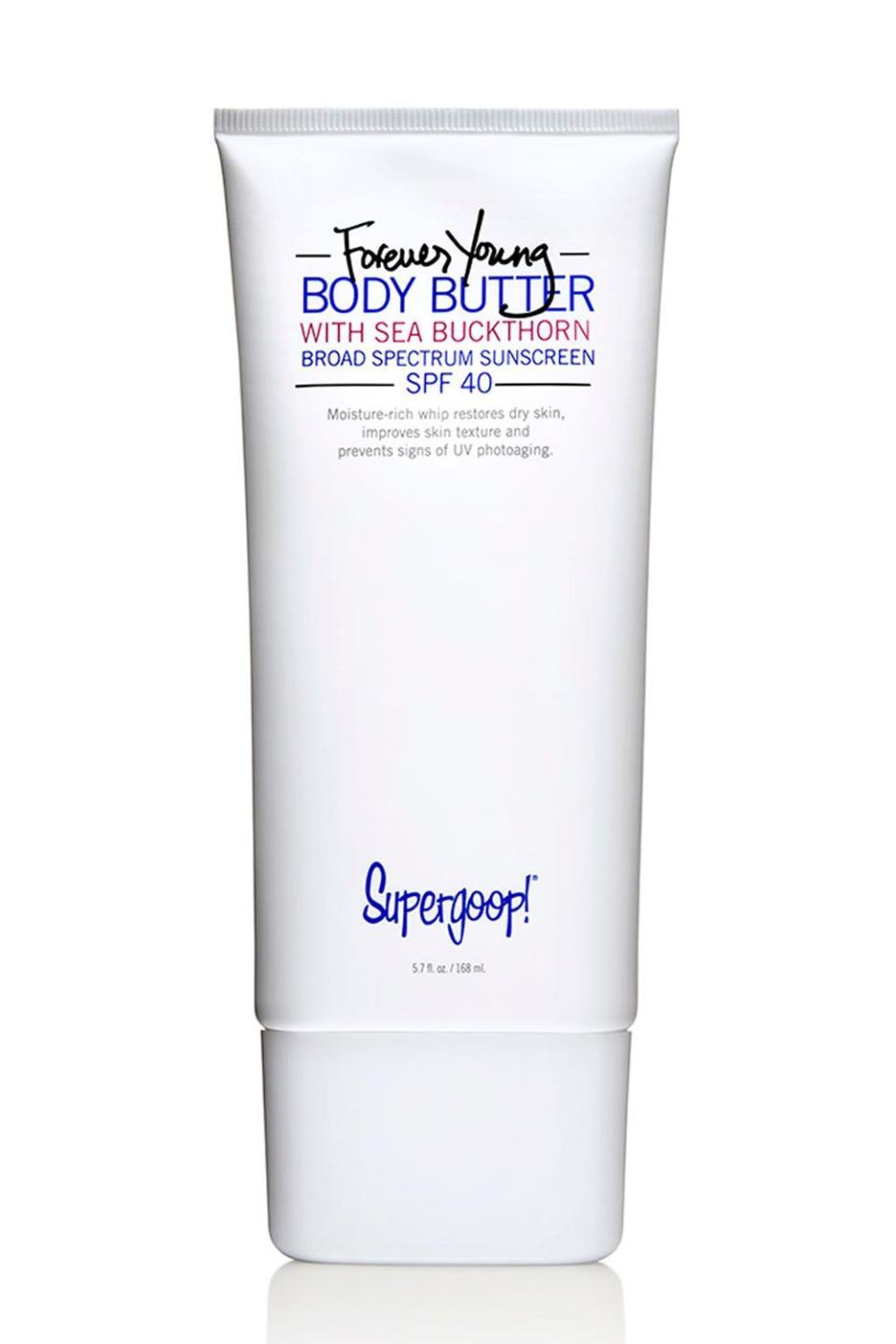 16) Supergoop Forever Young Body Butter SPF 40