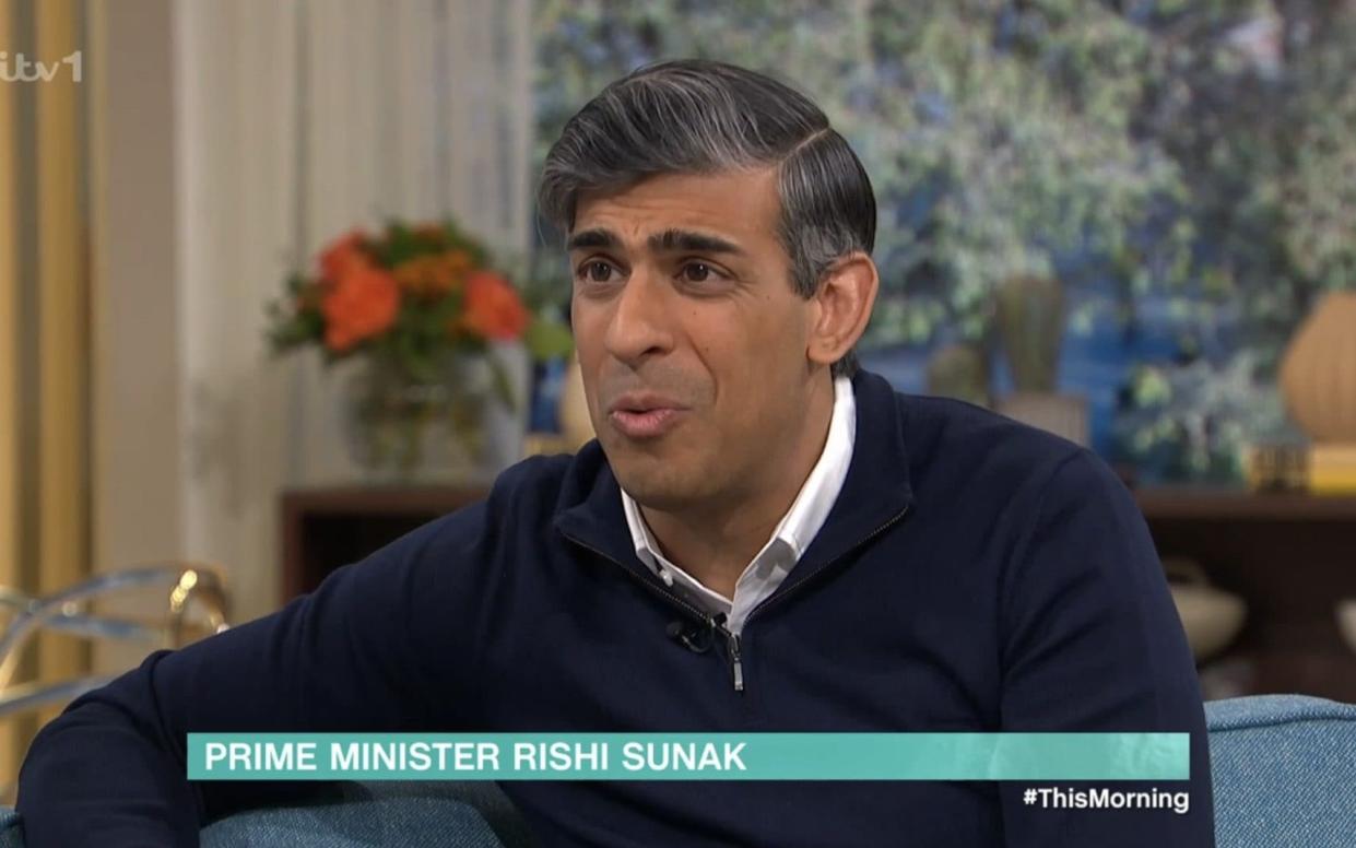 Rishi Sunak, the Prime Minister, appears on ITV's This Morning programme