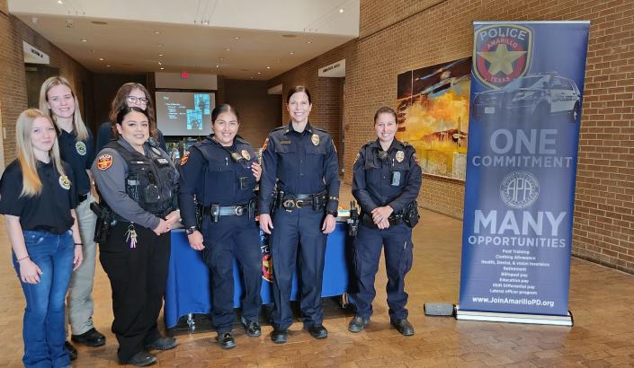 Amarillo Police Department female officers host their first women's recruitment fair, Saturday morning at the Amarillo Museum of Art (AMoA) to allow open discussion and remove barriers for women and mothers seeking to join the force.