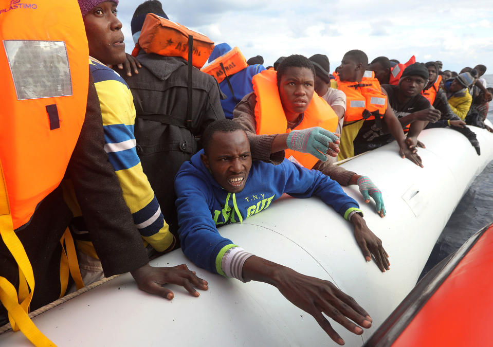 African migrants rescued off the Libyan coast