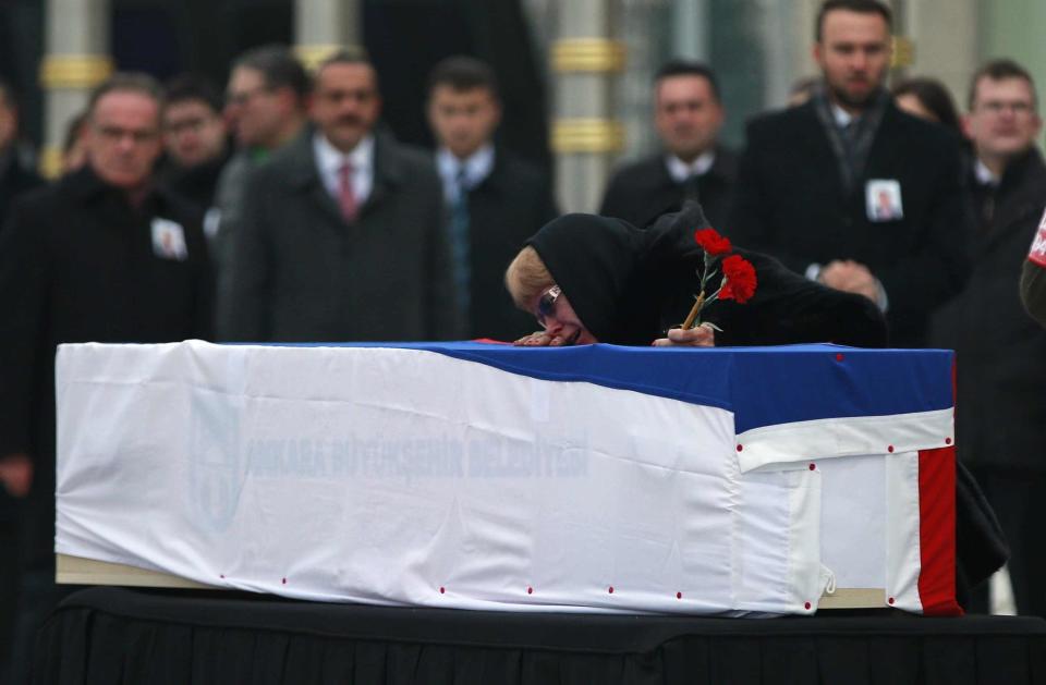 Andrey Karlov’s coffin in Ankara, Turkey