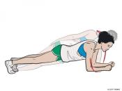 <p><strong>1/</strong> Lay propped on your right elbow, feet stacked, hips off the ground. Looking good.</p><p><strong>2/ </strong>Lower your hips, then lift and bring your left elbow down to swap sides.</p>