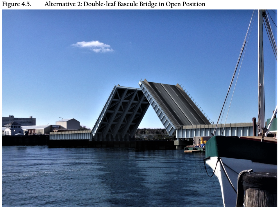 The double-leaf Dutch Bascule bridge is essentially a two-section draw bridge.