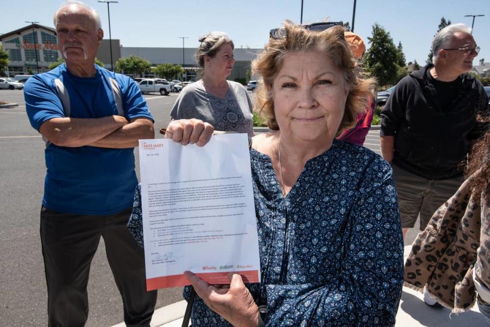Vickie Del Re is one of hundreds of Save Mart companies retired workers who received a letter from the company stating they will no longer fund the retiree benefit program. Photographed in Modesto, Calif., on Tuesday, May 3, 2022.
