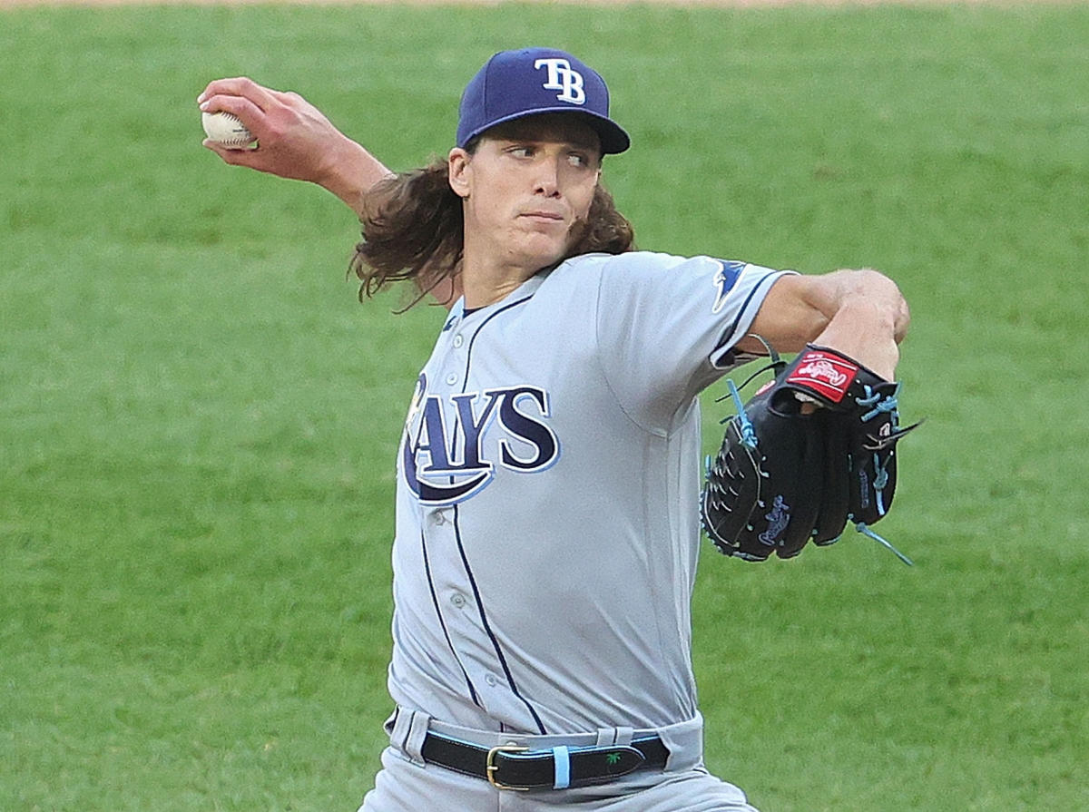 Tyler Glasnow of the Tampa Bay Rays in action against the New York