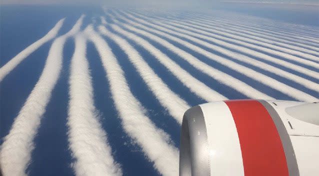 Many viewers thought the clouds were chemtrails. Photo: Facebook