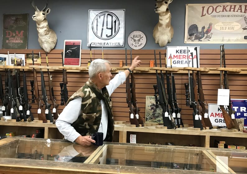 Bill Roney, the owner of Outdoorsman, a gun store in Santa Fe that has seen sales soar this year amid fears about the pandemic and civil unrest.