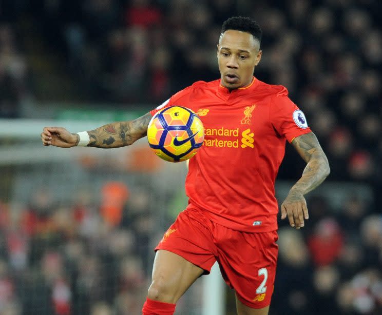 Liverpools Nathaniel Clyne during the English Premier League soccer match between Liverpool and Tottenham Hotspur at Anfield, Liverpool, England, Saturday, Feb. 11, 2017. (AP Photo/Rui Vieira)