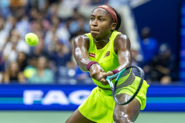 <p>Tim Clayton/Corbis via Getty</p> Coco Gauff