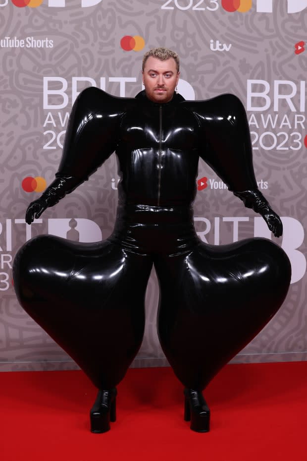 LONDON, ENGLAND - FEBRUARY 11: EDITORIAL USE ONLY Sam Smith attends The BRIT Awards 2023 at The O2 Arena on <a href="https://parade.com/living/february-holidays-observances" rel="nofollow noopener" target="_blank" data-ylk="slk:February;elm:context_link;itc:0;sec:content-canvas" class="link ">February</a> 11, 2023 in London, England. (Photo by Neil Mockford/FilmMagic)<p><a href="https://www.gettyimages.com/detail/1465077149" rel="nofollow noopener" target="_blank" data-ylk="slk:Neil Mockford/Getty Images;elm:context_link;itc:0;sec:content-canvas" class="link ">Neil Mockford/Getty Images</a></p>