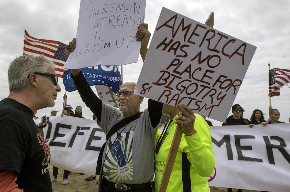 Violence erupts at pro-Trump rally on California beach