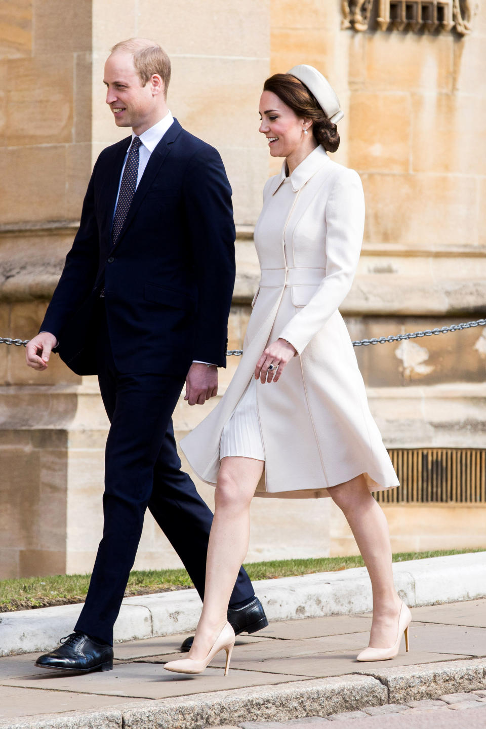 <p><strong>When:</strong> April 16, 2017 <strong>Where:</strong> Easter Sunday service at St. George's Chapel near England's Windsor Castle <strong>Wearing:</strong> Catherine Walker & Co bespoke coat <strong>Get the Look:</strong> Black Halo 3/4 Sleeve Jackie O Dress, $375; <a rel="nofollow noopener" href="https://click.linksynergy.com/fs-bin/click?id=93xLBvPhAeE&subid=0&offerid=504092.1&type=10&tmpid=23604&RD_PARM1=https%253A%252F%252Fwww.shopbop.com%252Fsleeve-jackie-dress-black-halo%252Fvp%252Fv%253D1%252F1526060763.htm%253Ffm%253Dsearch-shopbysize%2526os%253Dfalse&u1=POROYALSKateSpringStyleMM" target="_blank" data-ylk="slk:shopbop.com;elm:context_link;itc:0;sec:content-canvas" class="link ">shopbop.com</a> French Connection Long Sleeve Wrap Midi Dress, $135; <a rel="nofollow noopener" href="https://click.linksynergy.com/fs-bin/click?id=93xLBvPhAeE&subid=0&offerid=460292.1&type=10&tmpid=20904&RD_PARM1=http%3A%2F%2Fus.asos.com%2Ffrench-connection%2Ffrench-connection-long-sleeve-wrap-midi-dress%2Fprd%2F9101315%3Fclr%3Dlinenwhite%2526SearchQuery%3Dwhite%2520long%2520sleeve%2520dress%2526gridcolumn%3D3%2526gridrow%3D17%2526gridsize%3D4%2526pge%3D1%2526pgesize%3D72%2526totalstyles%3D150&u1=POROYALSKateSpringStyleMM" target="_blank" data-ylk="slk:asos.com;elm:context_link;itc:0;sec:content-canvas" class="link ">asos.com</a> Kate Belted Shawl Collar Coat, $23; <a rel="nofollow noopener" href="http://www.anrdoezrs.net/links/8029122/type/dlg/sid/POROYALSKateSpringStyleMM/http://us.boohoo.com/kate-belted-shawl-collar-coat/AZZ08018.html?color=123" target="_blank" data-ylk="slk:boohoo.com;elm:context_link;itc:0;sec:content-canvas" class="link ">boohoo.com</a></p>