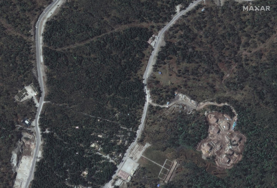 Satellite images appear to show so-called military storage bunkers. 