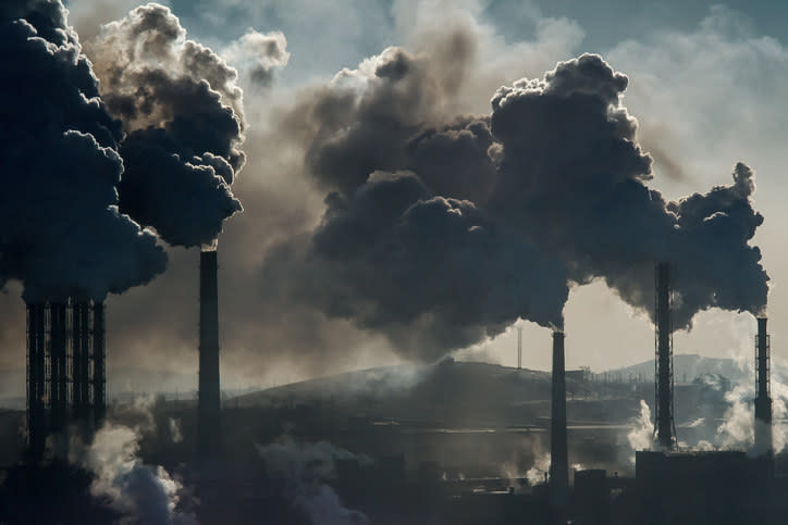 fumes going into the air from a chemical plant