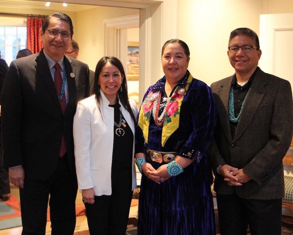 Lynn Trujillo, second from left, was confirmed in January 2019 as secretary for the New Mexico Indian Affairs Department.