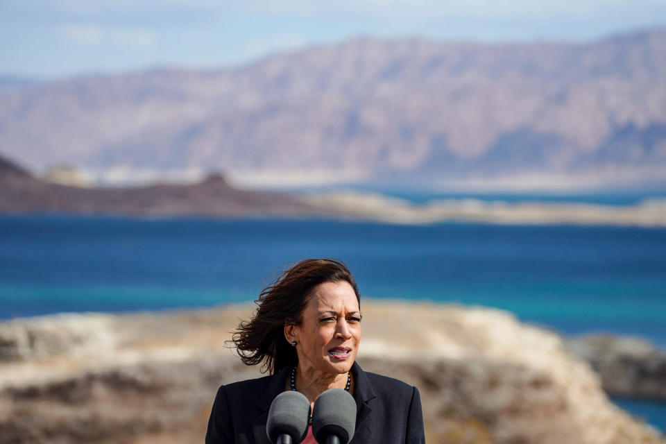 VP Harris visits Lake Mead (Kent Nishimura/Los Angeles Times via Getty Images archive)