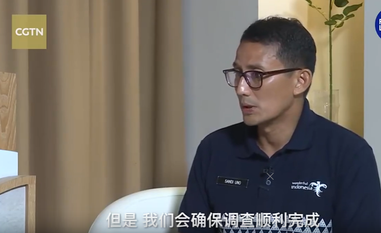 印尼旅遊和創意經濟部長桑迪亞加·烏諾（Sandiaga Uno）表示，對於近日印尼峇里島的命案，當局已成立特別小組調查。   圖: 翻攝自《中國環球電視網》