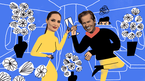 Val hitched a ride on Angelina Jolie's private jet. (Illustration: Danny Miller)