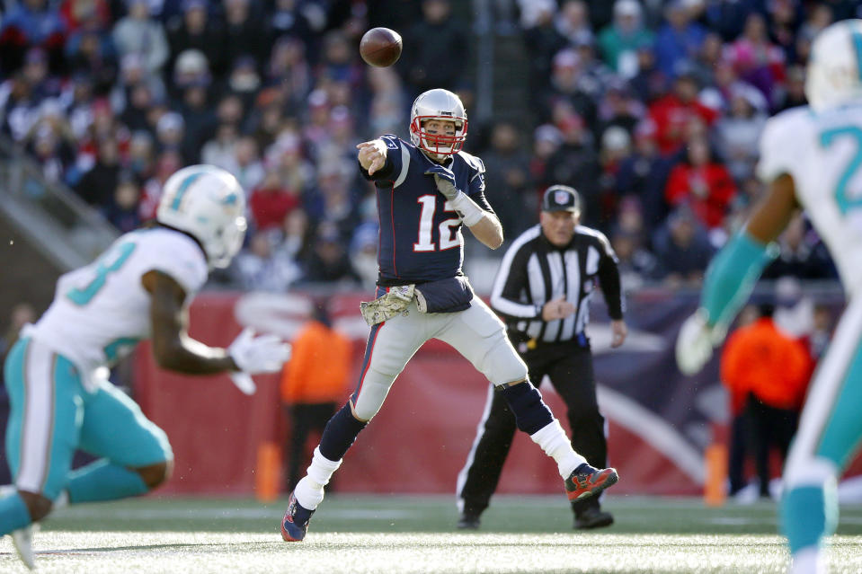 The Dolphins can get an early grip on the AFC East with a win against Tom Brady in New England on Sunday. (AP)