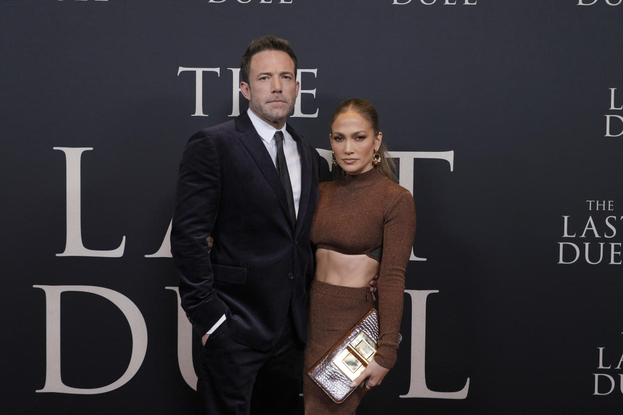 Jennifer Lopez accompanied boyfriend Ben Affleck to the New York City premiere of his latest film, The Last Duel. (Photo: Michael Loccisano/Getty Images for 20th Century Studios)