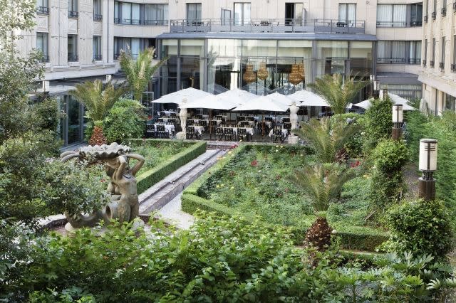 The "Andalusian patio" at L'Hôtel du Collectionneur