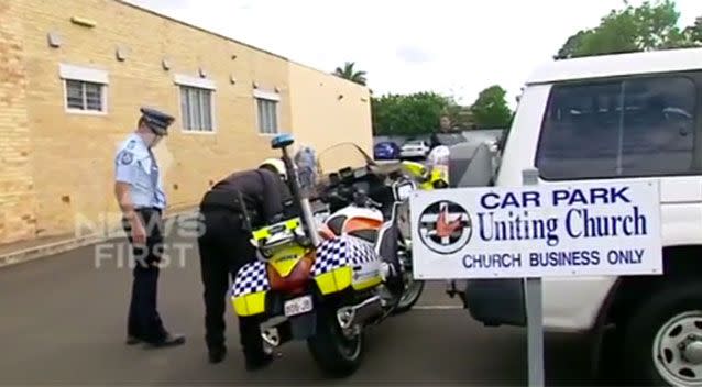 Queensland cop accidentally discharges gun during Police Remembrance Day March. Source: 7 News.