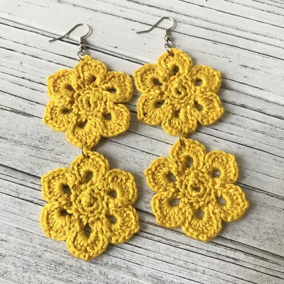 Crochet Flower Earrings