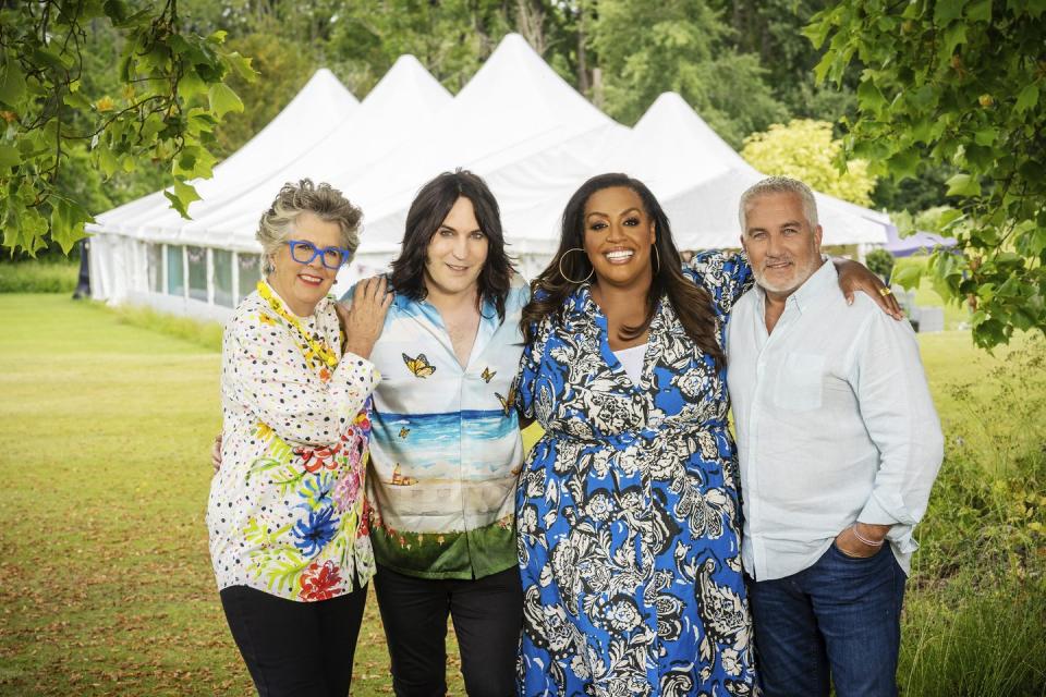 prue leith, noel fielding, alison hammond, paul hollywood, the great british bake off