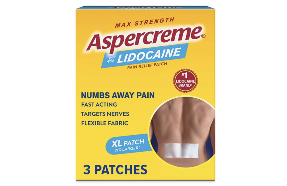 3 parches analgésicos Max Strength con lidocaína de Aspercreme