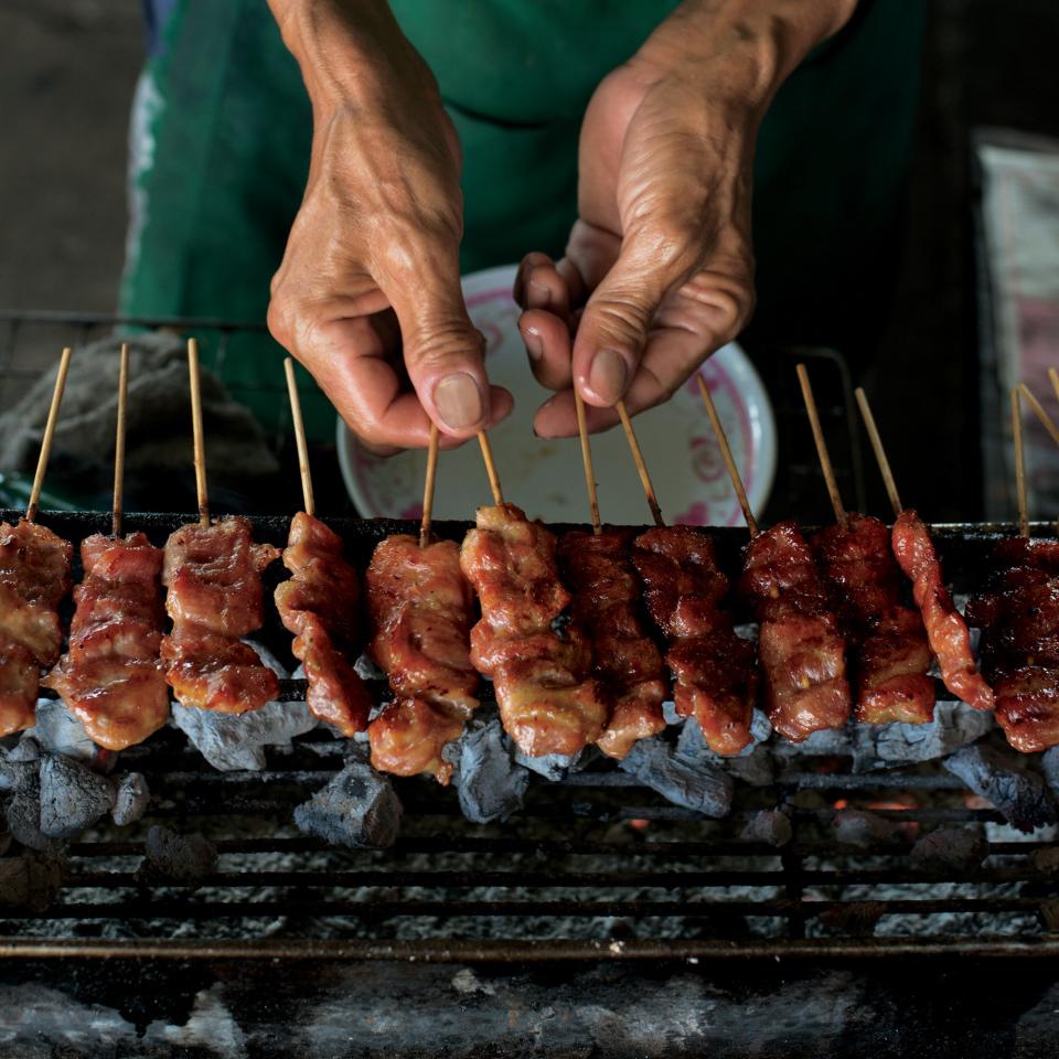 Curry-and-Coconut-Milk-Grilled Pork Skewers