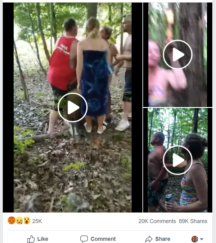 Video posted on social media captured a Saturday altercation near Lake Monroe in Indiana.