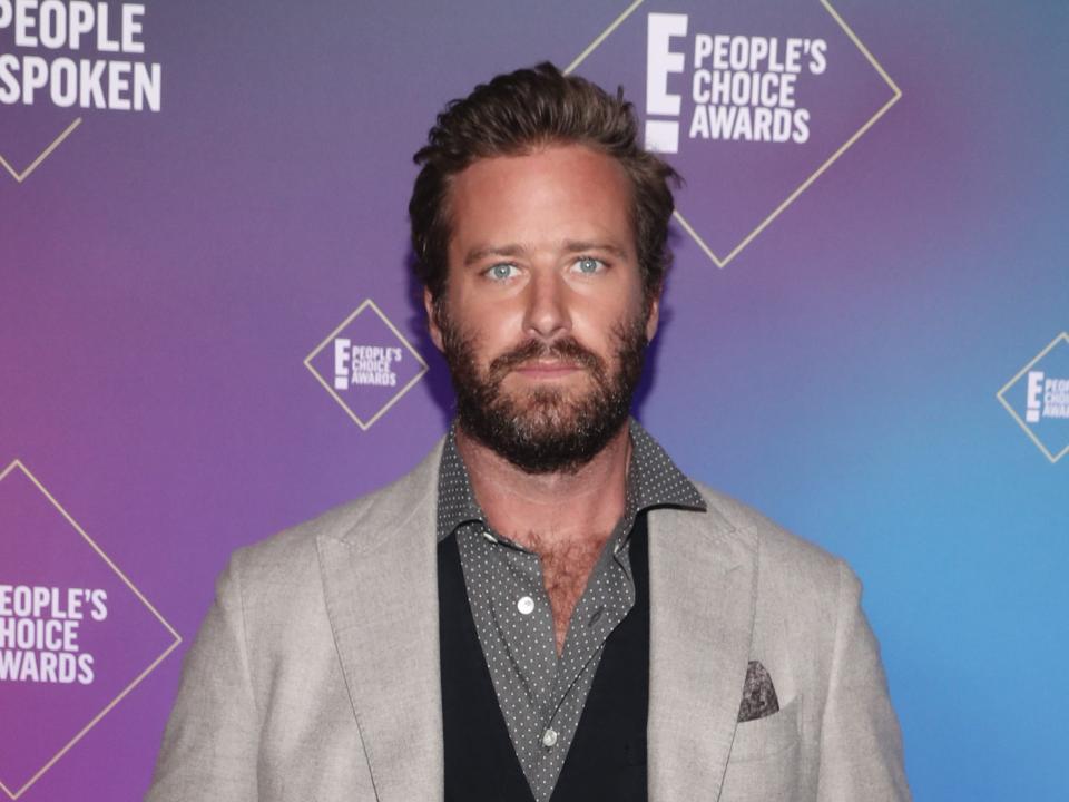 Armie Hammer attends the E! People's Choice Awards in November 2020.
